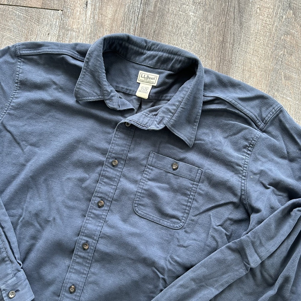 Vintage LL Bean Chamois Cloth Shirt Mens 2XLT Tall Button Front Pockets 90s